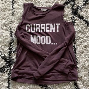 current mood open shoulder top